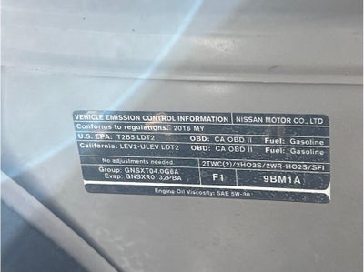 2016 Nissan Frontier Crew Cab SV Pickup 4D 5 ft